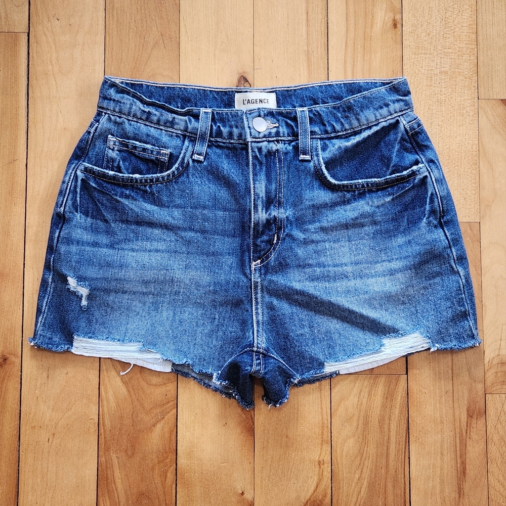 L'Agence Clark High Rise Short in Brentwood Destruct - 25